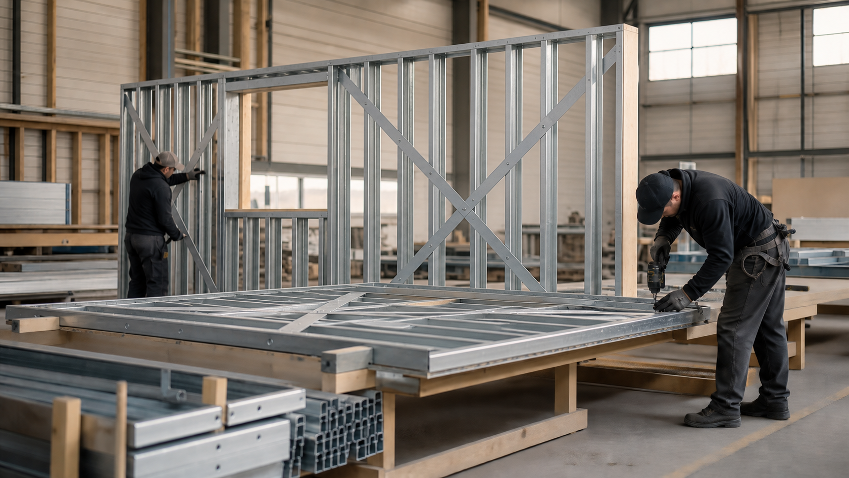 Wall panels assembled in a controlled manufacturing environment